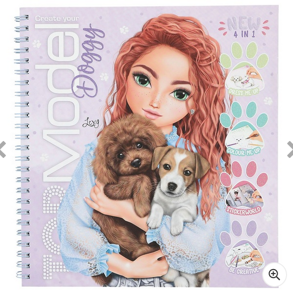 TOPModel Colouring Pages 4-in-1 Activy Book Doggy