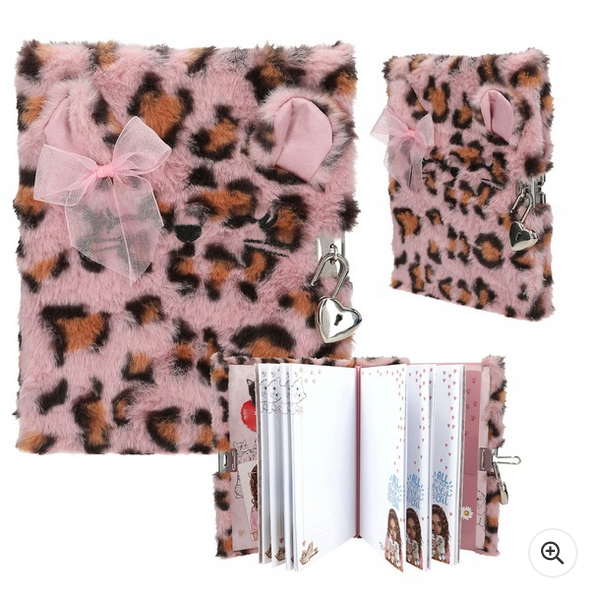 TOPModel Secret Diary with Lock Cosy Cat Leopard Print