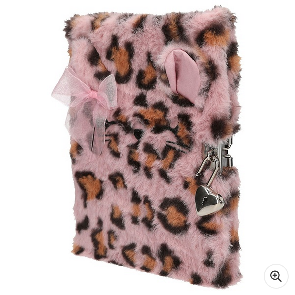 TOPModel Secret Diary with Lock Cosy Cat Leopard Print