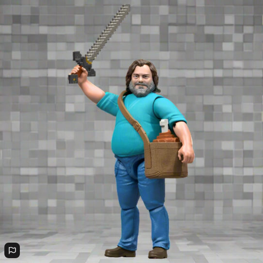 Minecraft Movie Action Figure Steve With Accessories 10cm