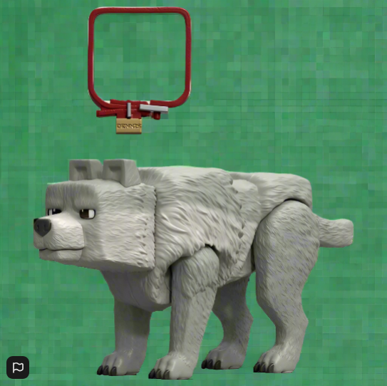 Minecraft Movie Action Figure Dennis the Wolf