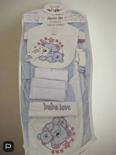 Baby Comfort 11 Piece Starter set In Grey And White