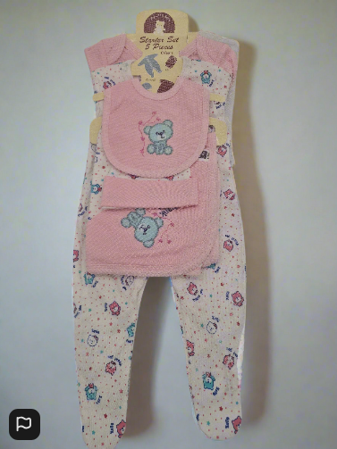 My Little Baby Starter Set 5 Pieces in Pink And White