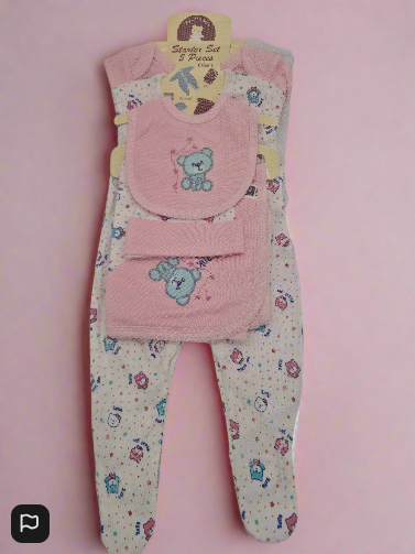 My Little Baby Starter Set 5 Pieces in Pink And White