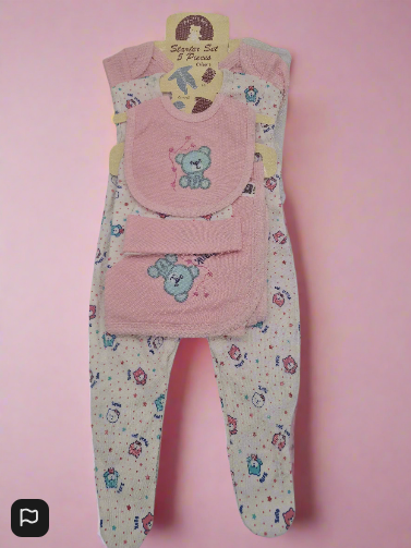 My Little Baby Starter Set 5 Pieces in Pink And White