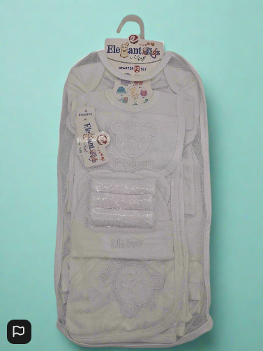 Elegant Kids lilsoft Baby 10 Piece Starter Set Little Bear Design In White