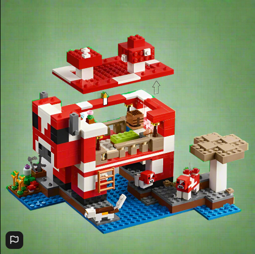 Minecraft LEGO  21270 The Mooshroom House Set