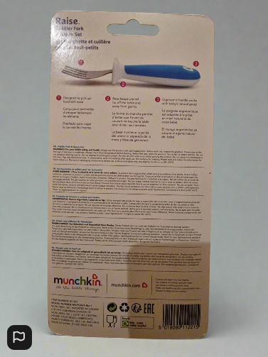 Munchkin Raise Toddler Fork and Spoon Set  12+ Months BPA Free Pink