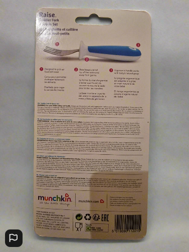 Munchkin Raise Toddler Fork and Spoon Set  12+ Months BPA Free Pink