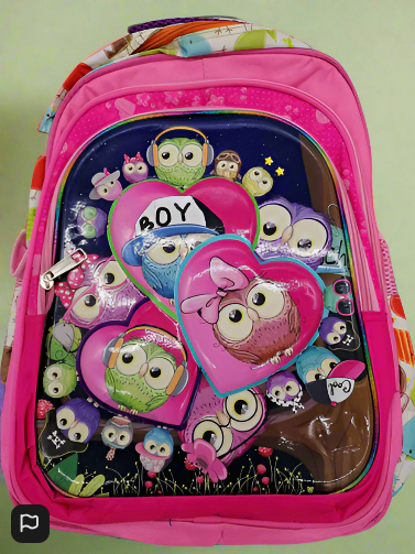Children's Bag Cute Owls 3D Pink