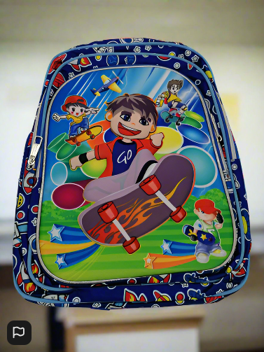 Childrens Bag Boy On A Skateboard Blue
