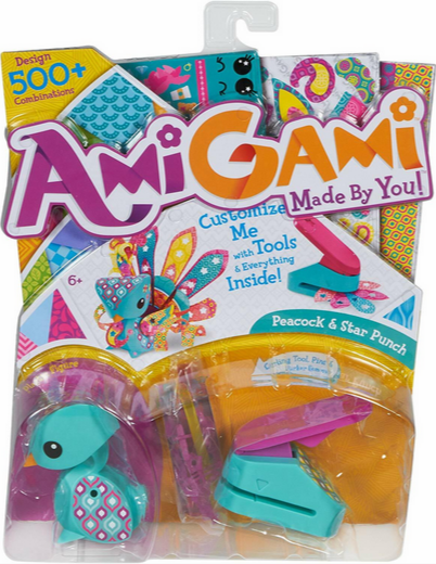 AmiGami Blue Peacock And Star Punch Creative Toy