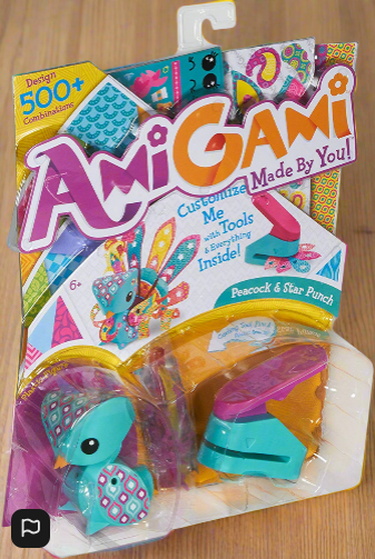 AmiGami Blue Peacock And Star Punch Creative Toy
