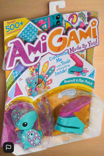 AmiGami Blue Peacock And Star Punch Creative Toy