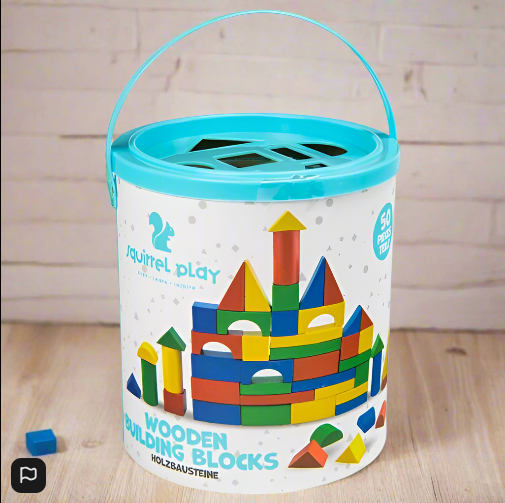 Squirrel Play 50 Piece Kids Wooden Building Blocks