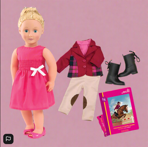 Our Generation Lily Anna Deluxe Doll With Book
