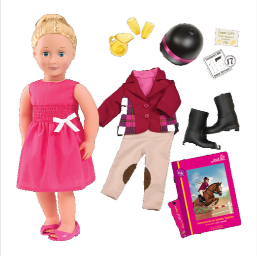 Our Generation Lily Anna Deluxe Doll With Book