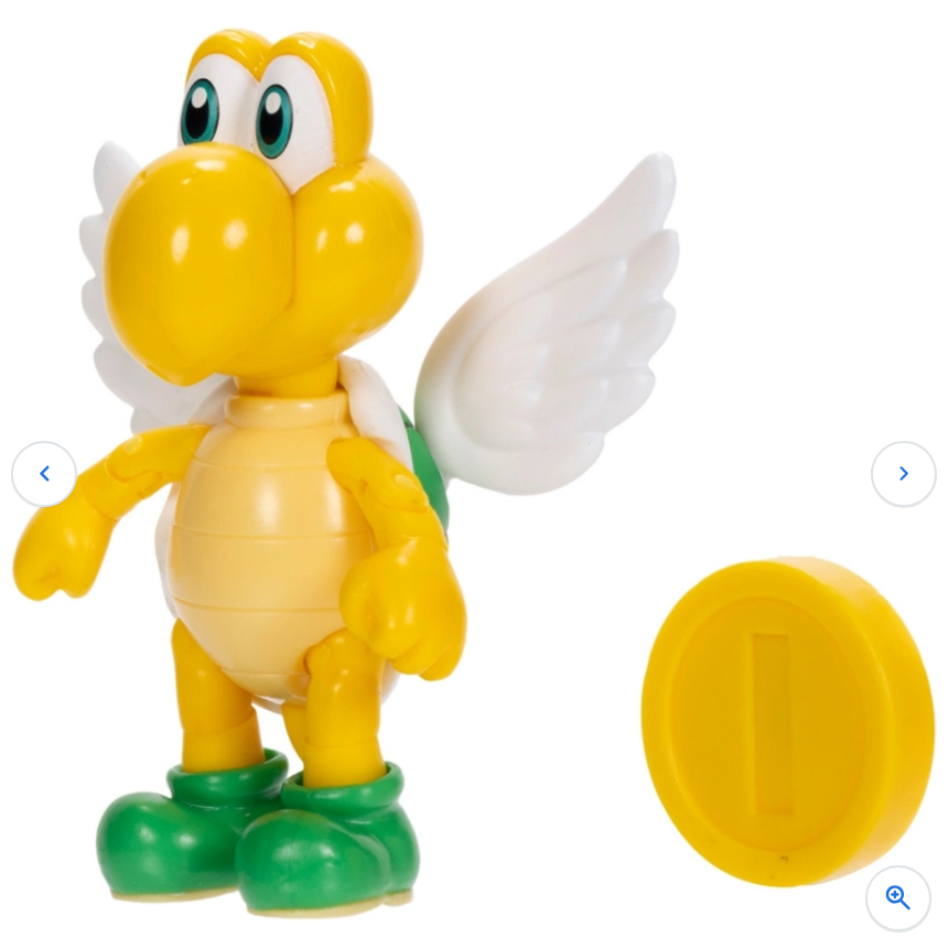 Super Mario Action Figure Green Para Koopa Troopa with Coin 10cm