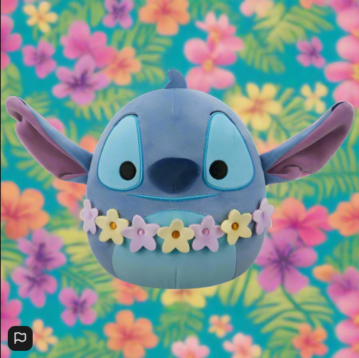 Squishmallows Original Disney Lilo & Stitch Plush Stitch Wearing Lei 25cm