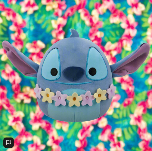Squishmallows Original Disney Lilo & Stitch Plush Stitch Wearing Lei 25cm