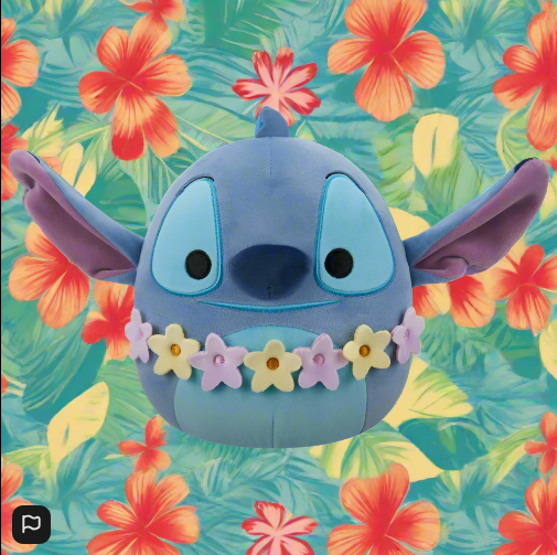 Squishmallows Original Disney Lilo & Stitch Plush Stitch Wearing Lei 25cm