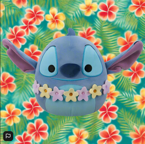Squishmallows Original Disney Lilo & Stitch Plush Stitch Wearing Lei 25cm