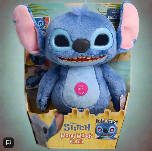 Disney Stitch Many Moods Stitch 35cm Interactive Plush Soft Toy with 50 Sounds and Reactions