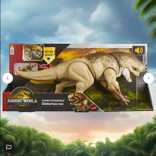 Jurassic World Rebirth Rumble 'n Rampage Dinosaur Action Figure Distortus Rex