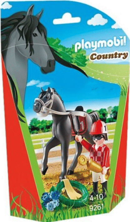 PLAYMOBIL  Country 9261- Horse Jockey Rosette And Trophy Action figure
