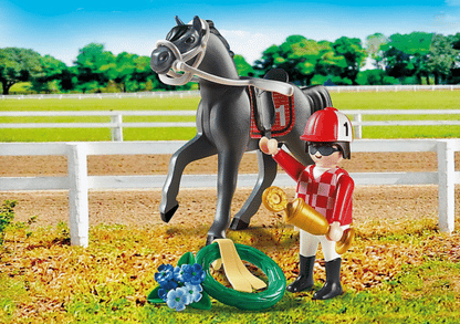 PLAYMOBIL  Country 9261- Horse Jockey Rosette And Trophy Action figure