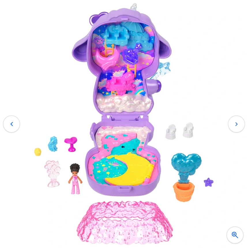 Polly Pocket Compact Bundle Set Bunny Tea Party & Cosy Dreamland Playset Dolls Gift