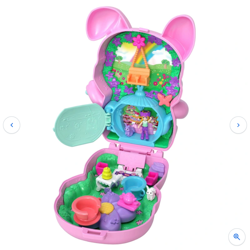 Polly Pocket Compact Bundle Set Bunny Tea Party & Cosy Dreamland Playset Dolls Gift