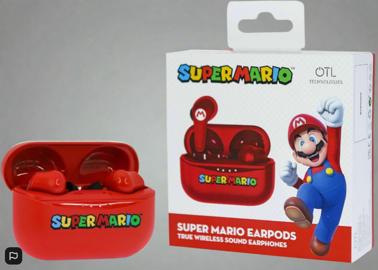 Super Mario  Wireless Earphones with Charging Case Red