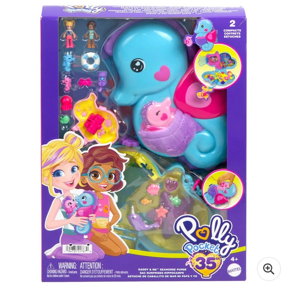 Polly Pocket Daddy & Me Seahorse Purse Compact Playset