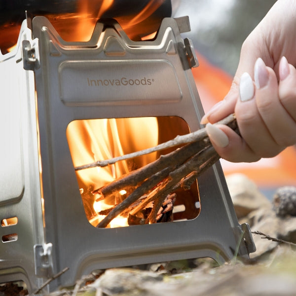 InnovaGoods Collapsible Steel Camping Stove Flamet