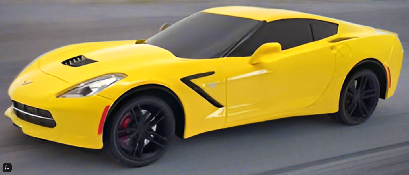 Corvette C7 1/24 Scale  Friction Push  Go Yellow Braha Friction Licensed Toy Car