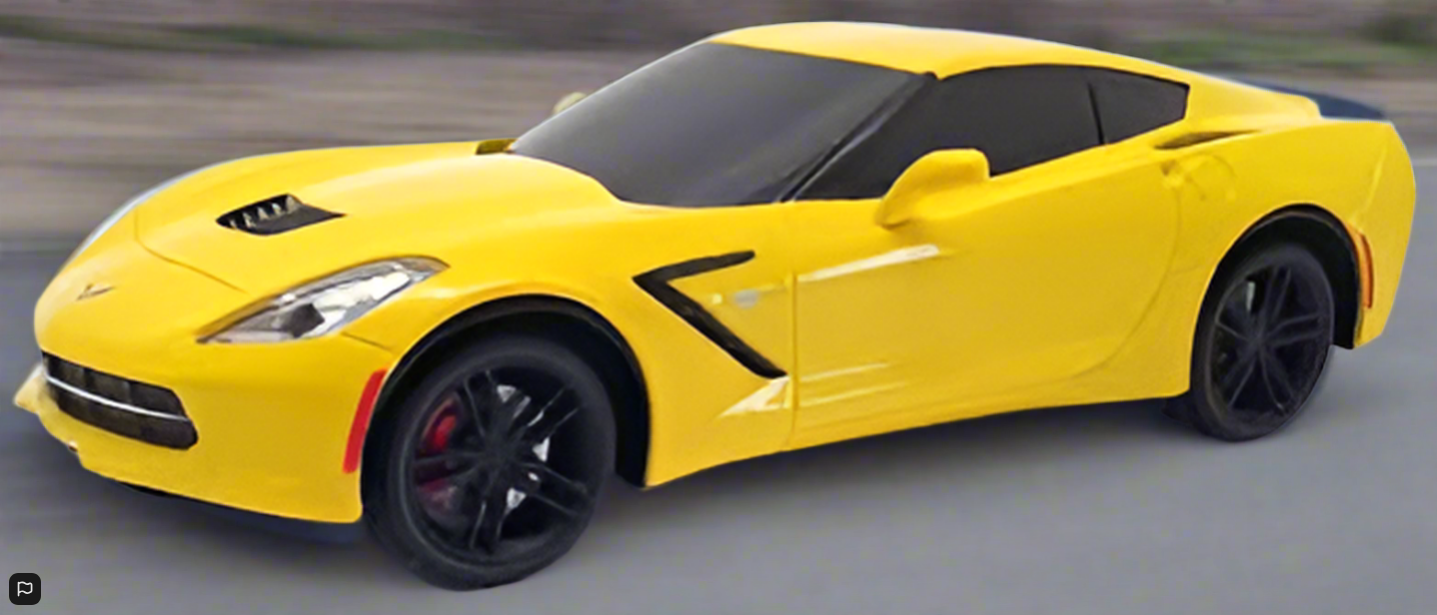 Corvette C7 1/24 Scale  Friction Push  Go Yellow Braha Friction Licensed Toy Car