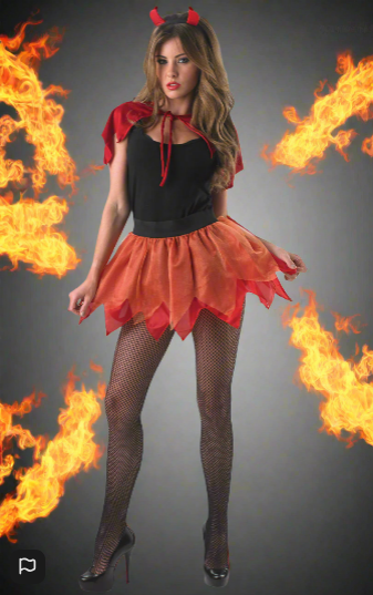 Devil Tutu Costume Set - (Adult Female) One Size Tutu Cape and Headband