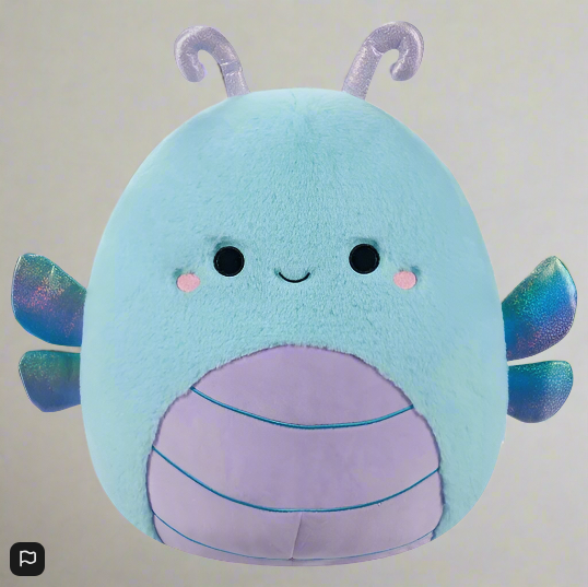 Original Squishmallows Fuzz-A-Mallows 40cm Heather the Teal Dragonfly Soft Toy