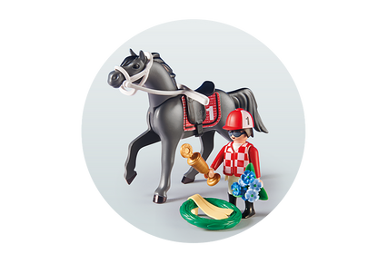 PLAYMOBIL  Country 9261- Horse Jockey Rosette And Trophy Action figure
