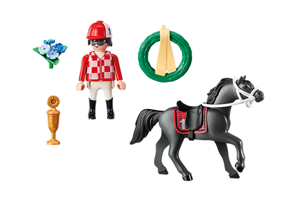 PLAYMOBIL  Country 9261- Horse Jockey Rosette And Trophy Action figure