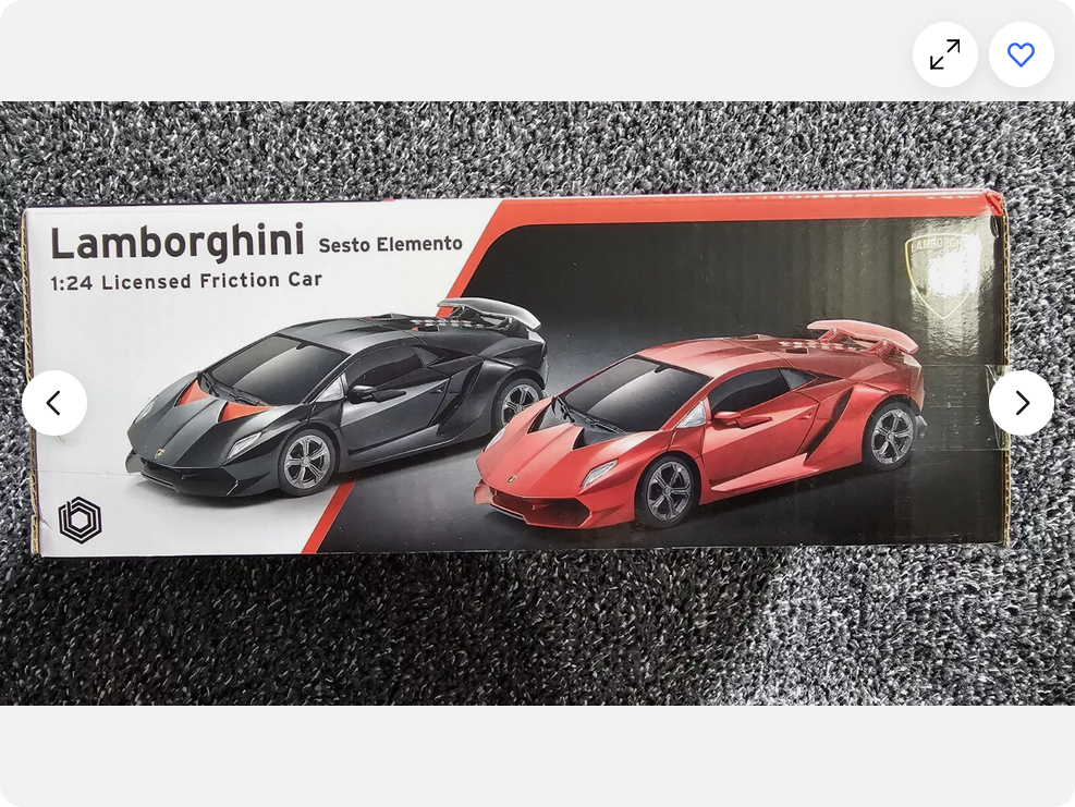 Lamborghini Sesto Elemento Red Car 1:24 Scale Licensed Friction Toy Car