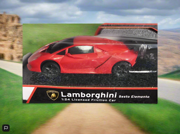 Lamborghini Sesto Elemento Red Car 1:24 Scale Licensed Friction Toy Car