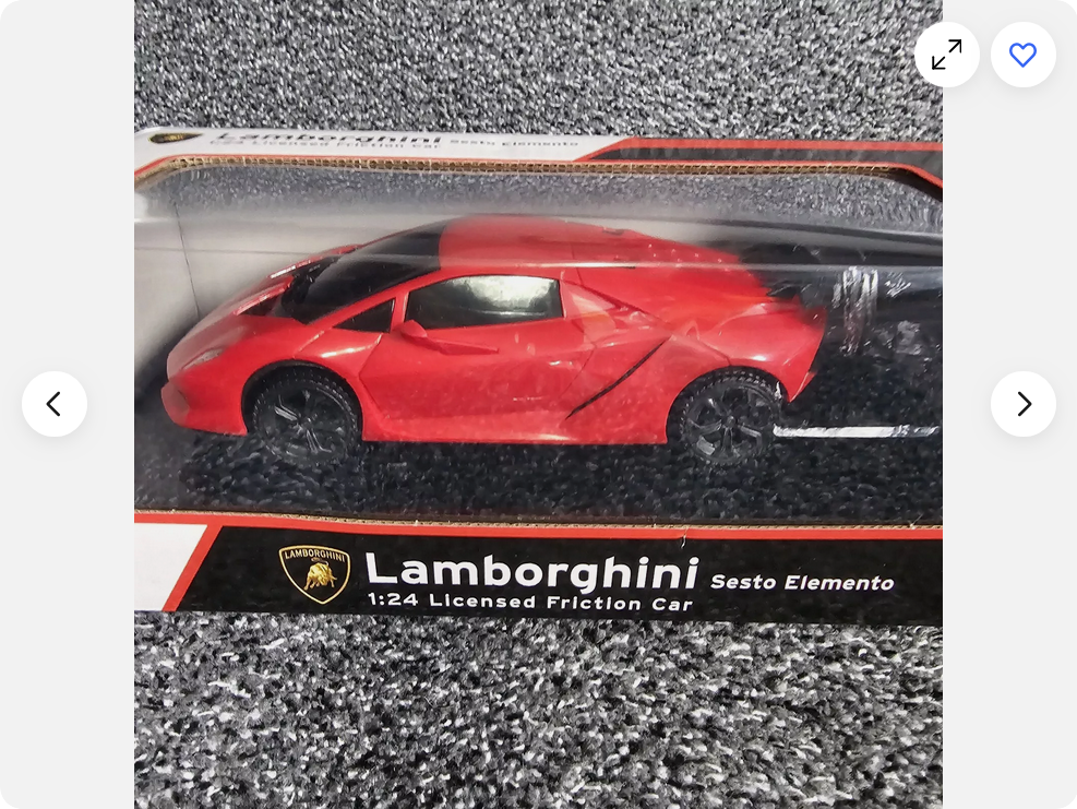 Lamborghini Sesto Elemento Red Car 1:24 Scale Licensed Friction Toy Car