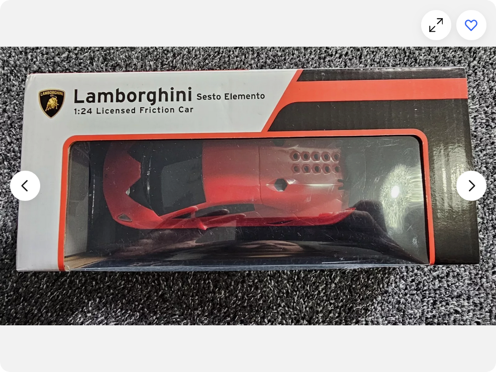 Lamborghini Sesto Elemento Red Car 1:24 Scale Licensed Friction Toy Car