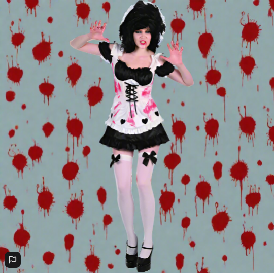 SPOOKTACULAR Bloody Maid Costume Small/Medium Dress And Headband