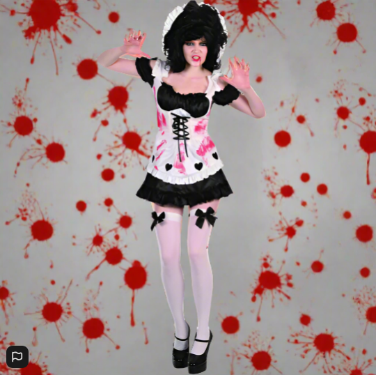 SPOOKTACULAR Bloody Maid Costume Small/Medium Dress And Headband