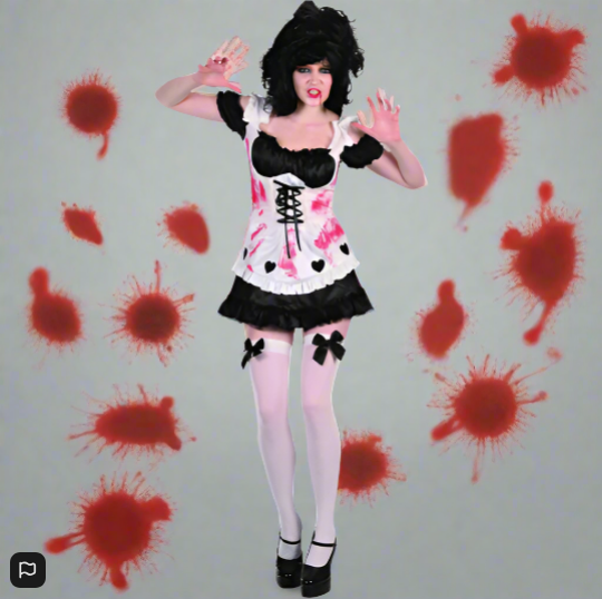 SPOOKTACULAR Bloody Maid Costume Small/Medium Dress And Headband