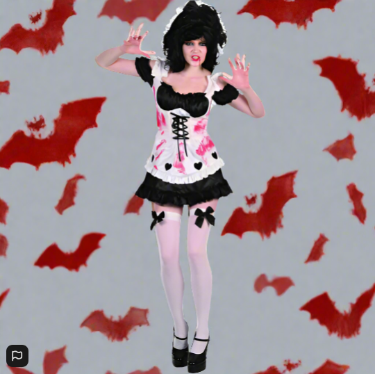 SPOOKTACULAR Bloody Maid Costume Small/Medium Dress And Headband