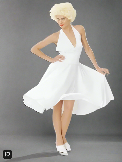 Costume For Adults Hollywood Glamour Girl Marilyn Monroe Ladies Dress One Size